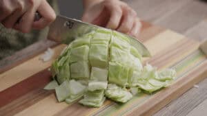 Cutting cabbage